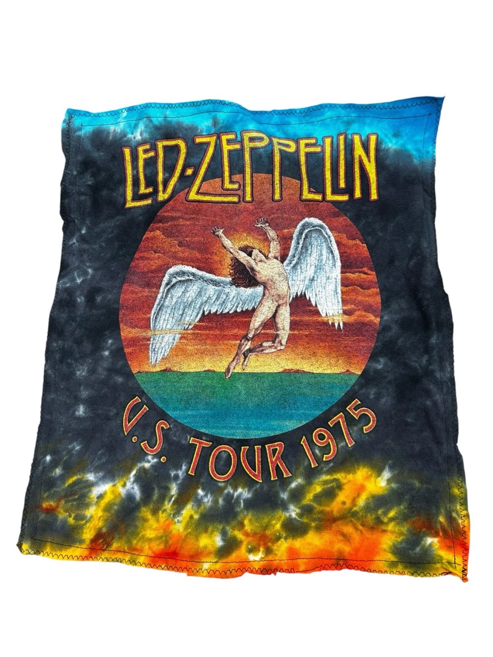 Abercrombie & Fitch Upcycled Led Zeppelin Flannel Men’s XL Brown, Beige Cotton - Picture 9 of 10